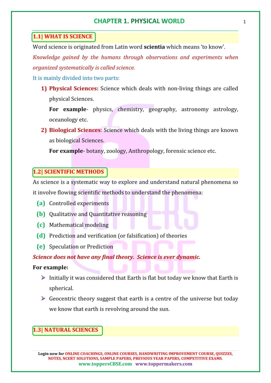 Class 11 Physics Handwritten Notes | Toppers CBSE