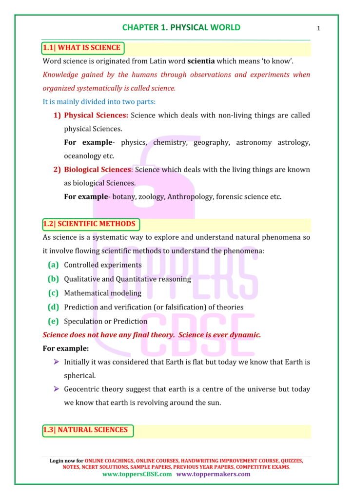 Class 11th Physics Chapter 1 Question Answer In Hindi