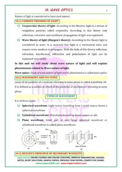 Cbse Class 12 Physics Notes Of Chapter 10 Toppers Cbse Online Coaching Ncert Solutions Notes