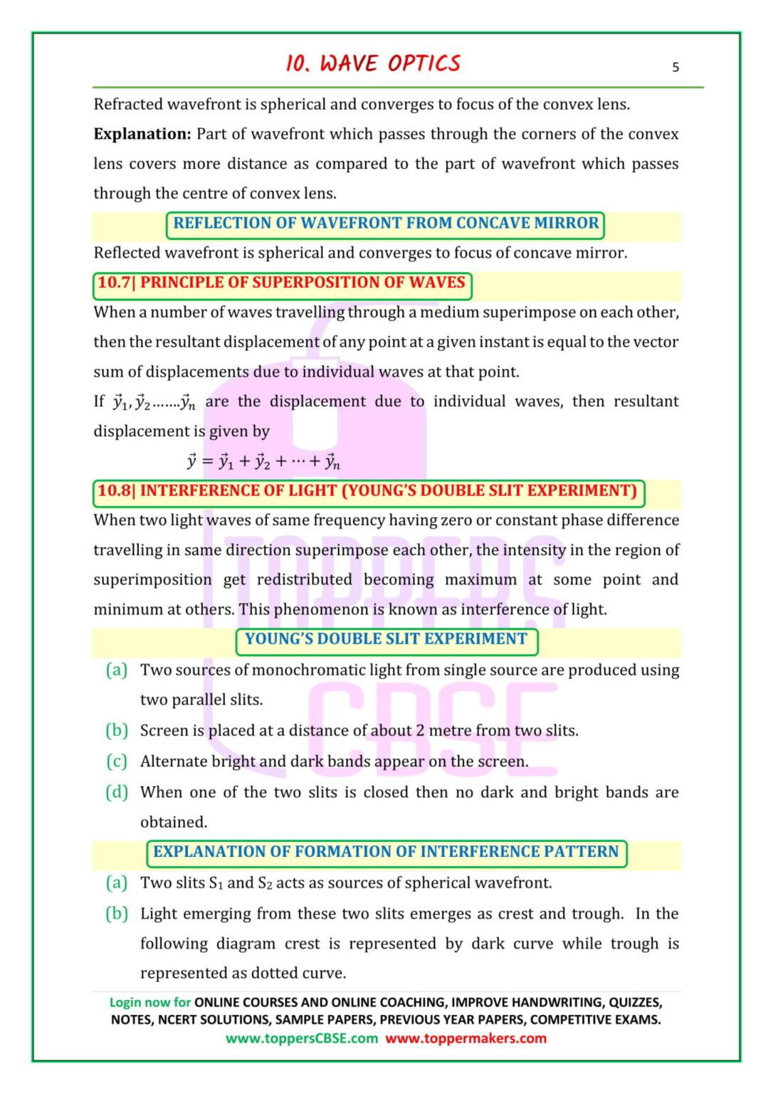 CBSE Class 12 Physics Notes All Chapters With Derivations Toppers CBSE