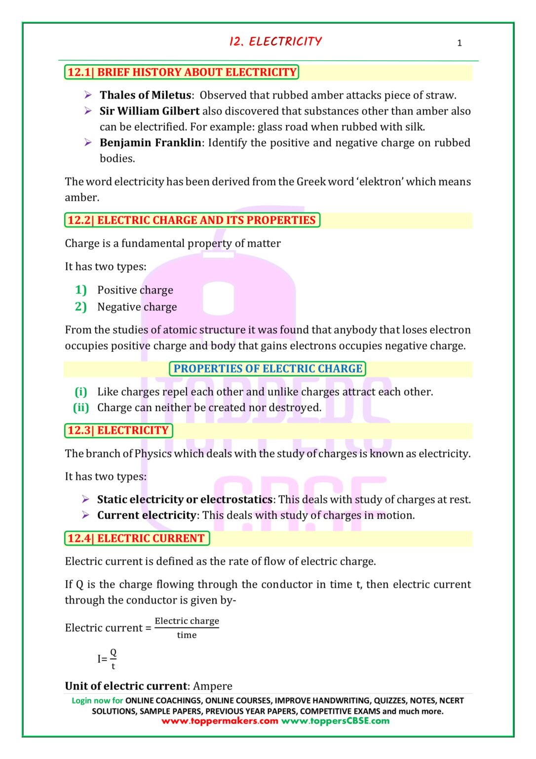 CBSE Class 10 Science Notes Chapter 12 Download In Pdf | Toppers CBSE ...