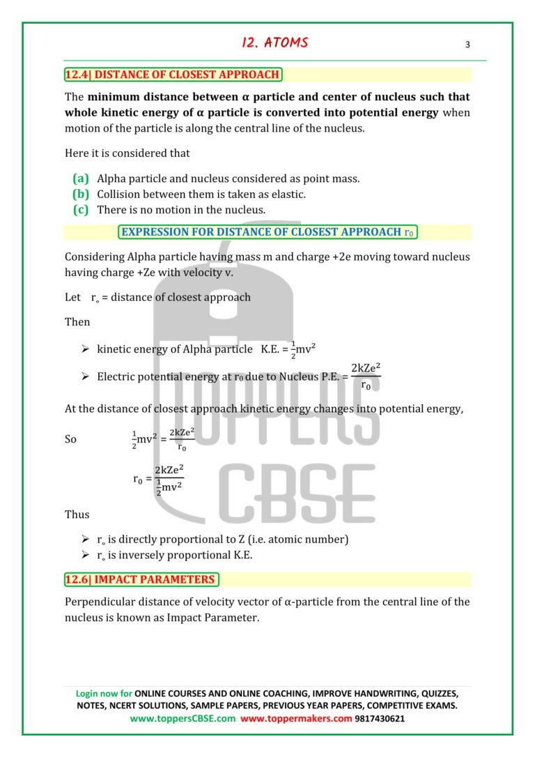 CBSE Class 12 Physics Notes Of Chapter 12 | Toppers CBSE | Online ...