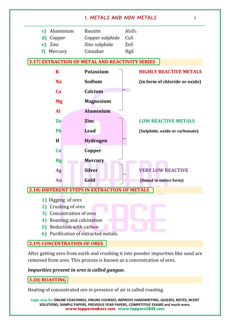 CBSE Class 10 Science Notes Chapter 3 Download In Pdf | Toppers CBSE ...