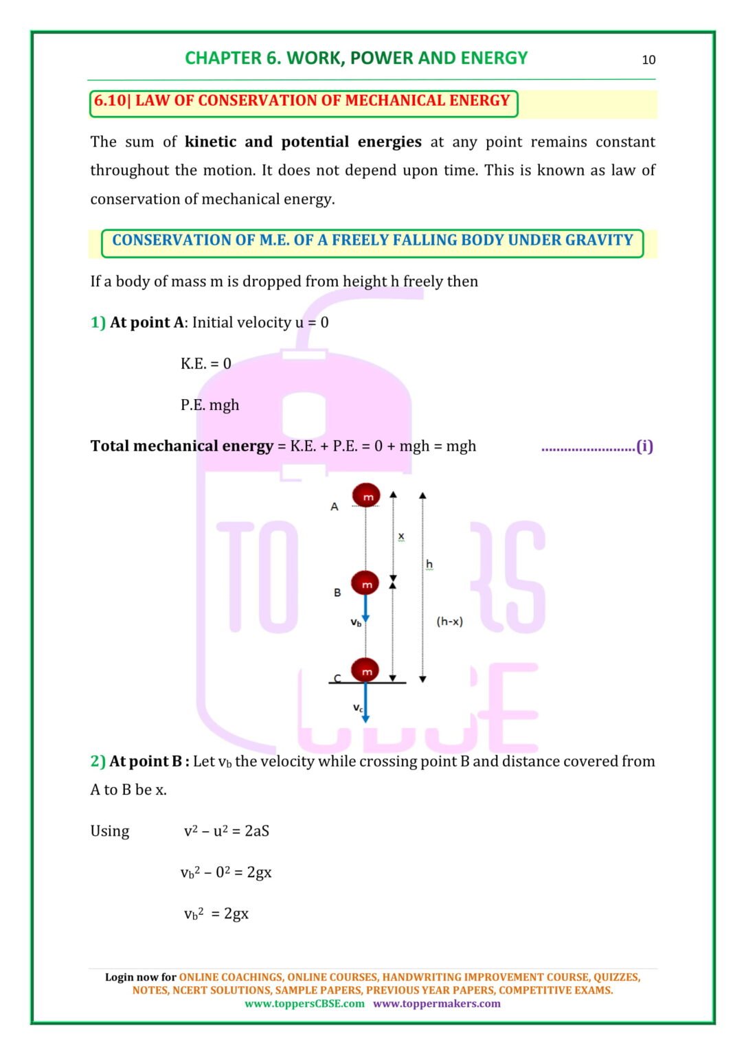 CBSE Class 11 Physics Notes Chapter 6 Work, Energy And Power | Toppers ...