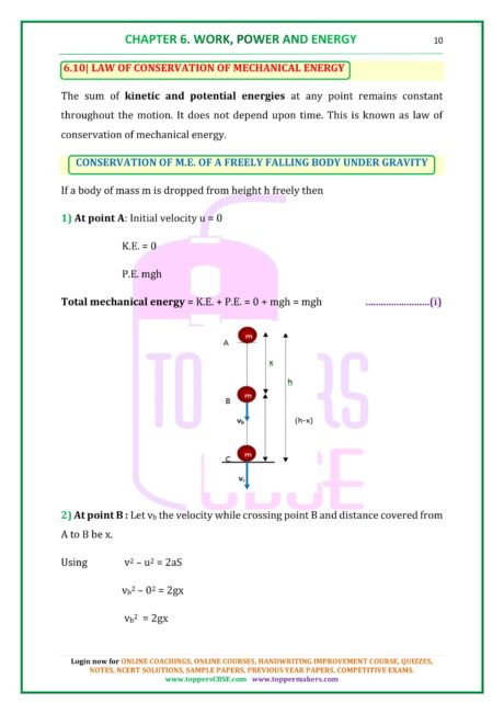 Cbse Class 11 Physics Notes Chapter 6 Work Energy And Power Toppers Cbse Online Coaching 7818