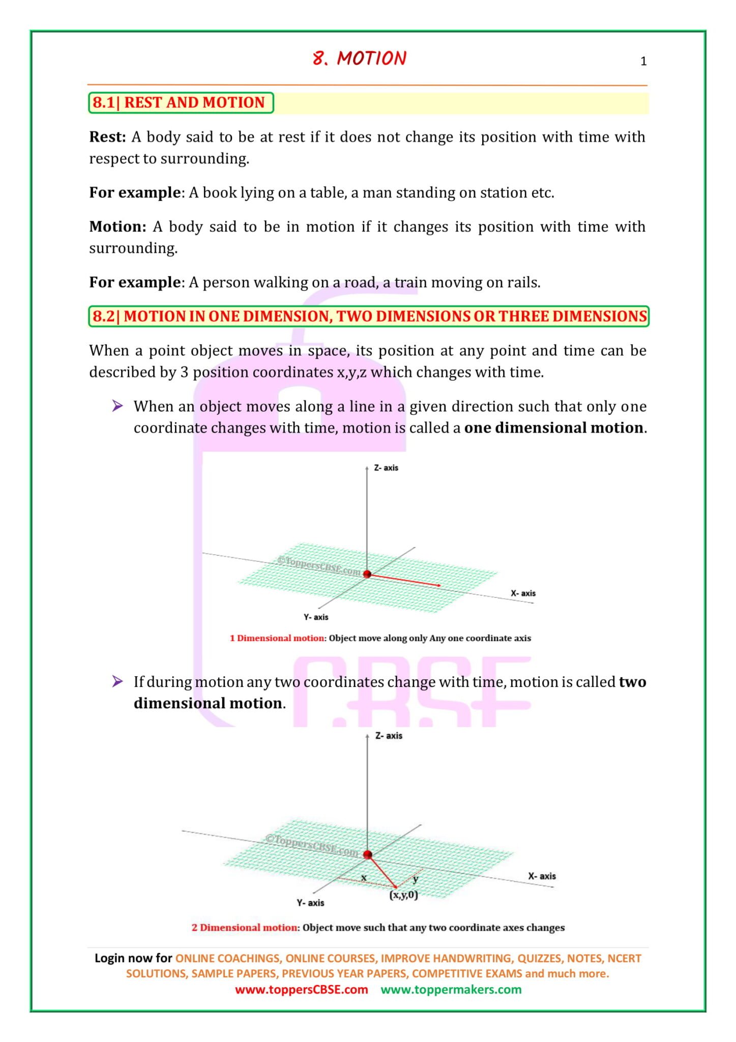 CBSE Class 9 Science Notes Chapter 8 Motion | Toppers CBSE | Online ...