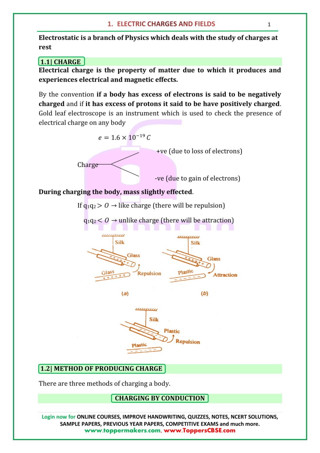 class-12-physics-notes-chapter-1-electric-charges-and-fields-toppers