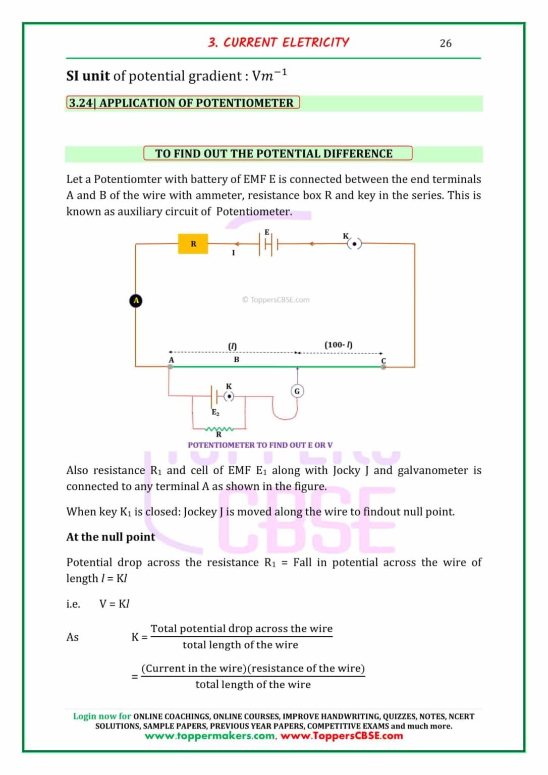 CBSE Class 12 Physics Notes All Chapters With Derivations Toppers CBSE